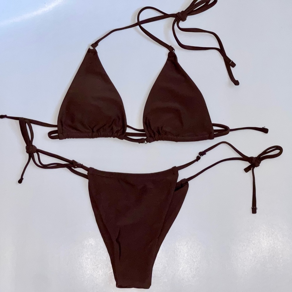 Brown tie bikini